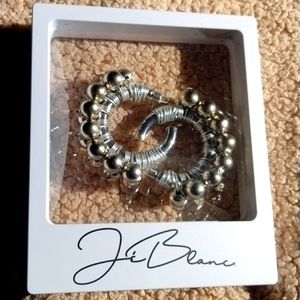JE Blanc silver hoop earrings